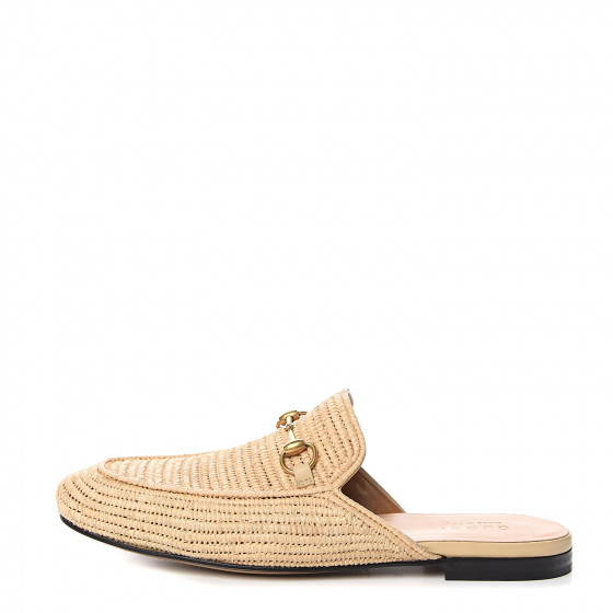 gucci princetown raffia slipper