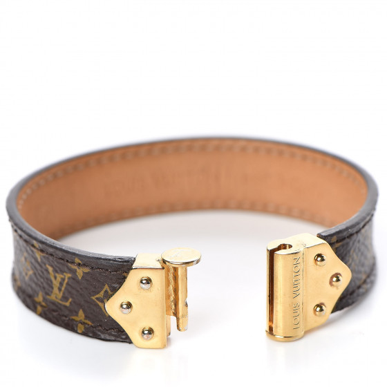 LOUIS VUITTON Monogram Lockit Bracelet 17 Black 474316 | FASHIONPHILE