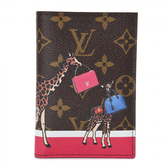 LOUIS VUITTON Monogram Giraffe Xmas Passport Cover 473756