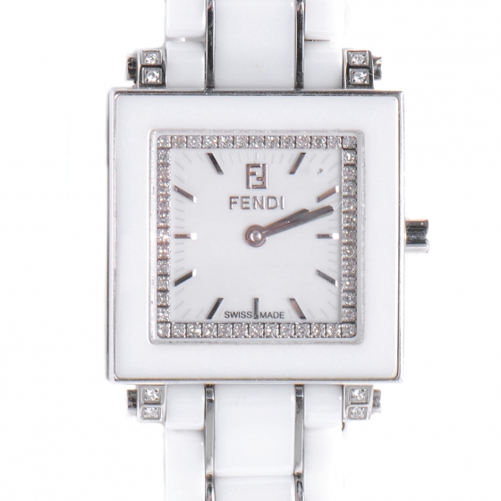 fendi white ceramic watch