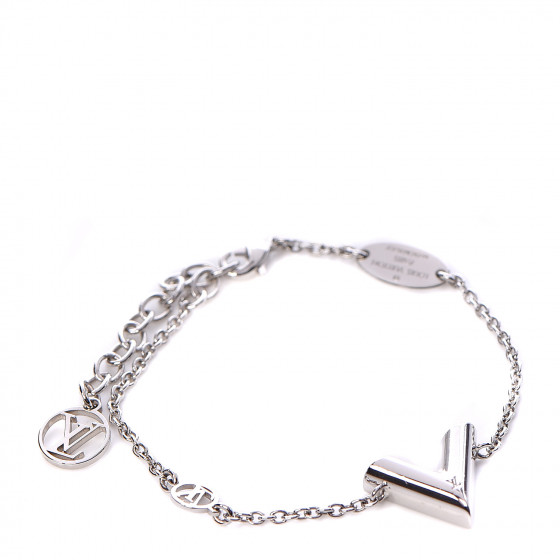 LOUIS VUITTON Essential V Supple Bracelet Silver 496881