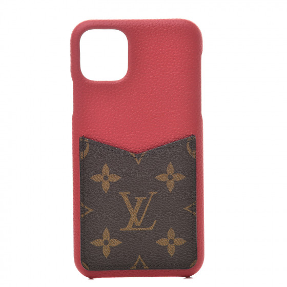 LOUIS VUITTON Monogram Calfskin iPhone 11 Pro Max Bumper Scarlet 523559