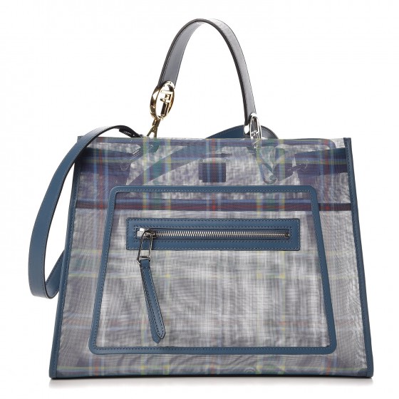 blue calfskin with yellow and white technical mesh