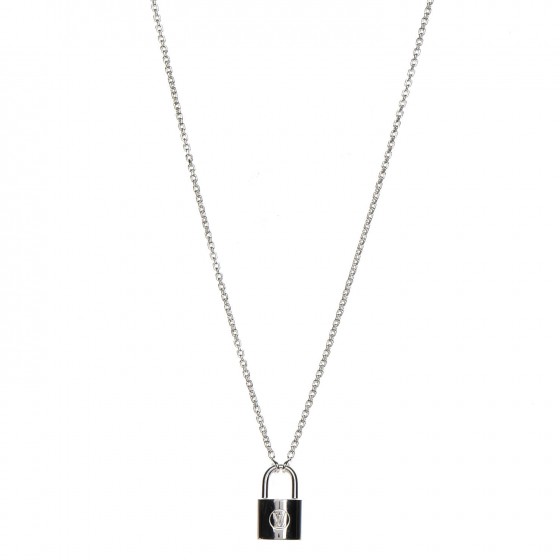 Louis Vuitton Sterling Silver Lockit Necklace 280472 - Silver Lockit Pendant Louis Vuitton Louis Vuitton Sterling Silver Lockit Necklace 280472 - Silver Lockit Pendant Louis Vuitton