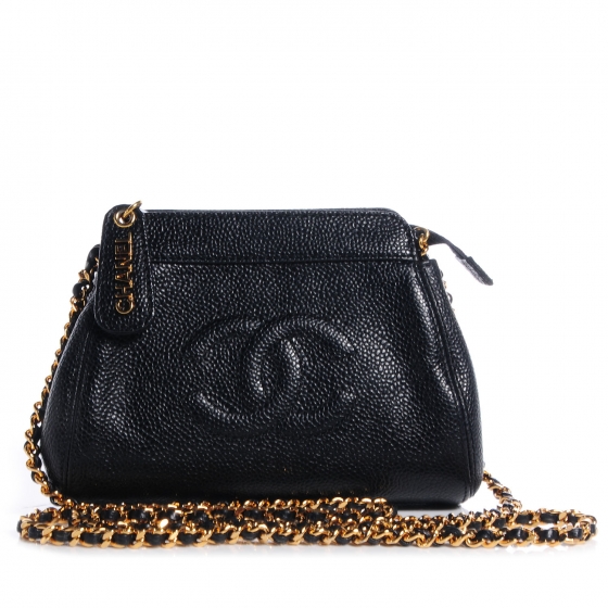 CHANEL Caviar CC Shoulder Bag Black 69819