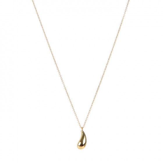 18k Yellow Gold Elsa Peretti Teardrop Pendant Necklace 199036