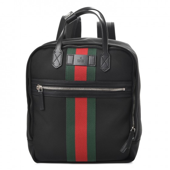 gucci backpack black with stripe