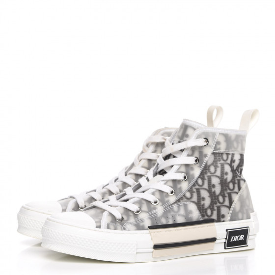 CHRISTIAN DIOR Canvas Oblique Mens B23 High Top Sneakers White 622644 ...