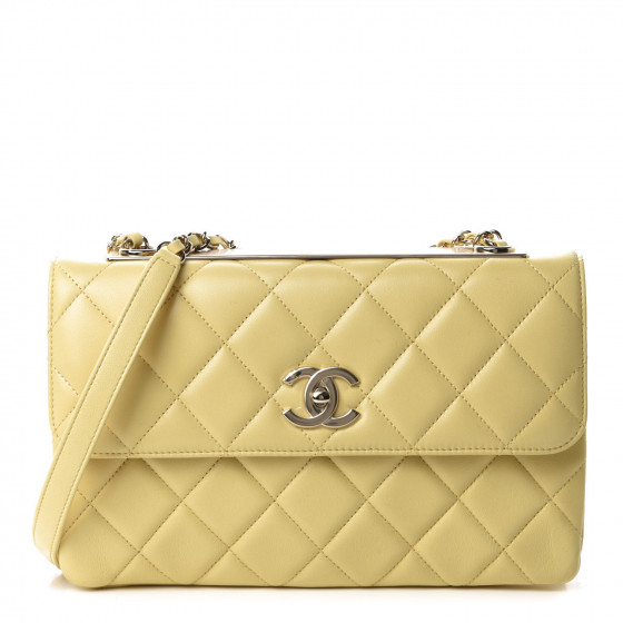 CHANEL Lambskin Quilted Medium Trendy CC Flap Yellow