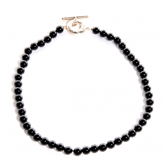 tiffany black bead necklace