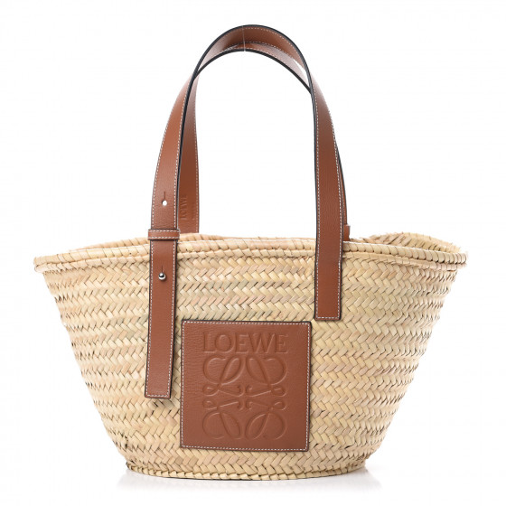 LOEWE Raffia Basket Tote Bag Natural Tan 570957
