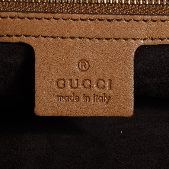 GUCCI Leather Handmade Medium Shoulder Bag Light Brown 85254
