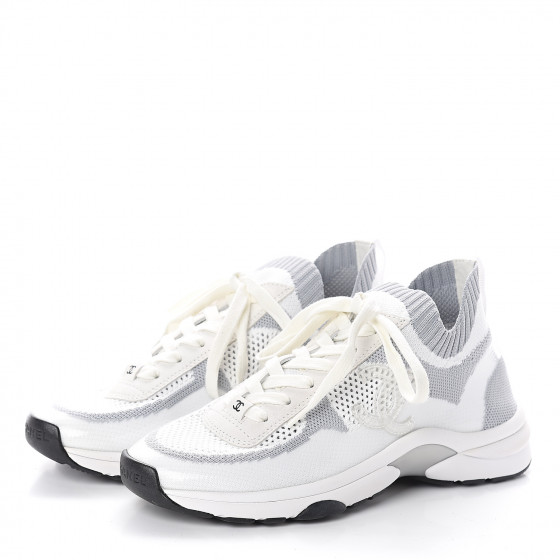 chanel fabric and suede calfskin sneakers