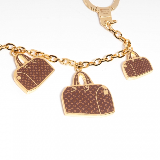 LOUIS VUITTON Monogram Iconic Speedy Bag Charm Chain Gold 84487