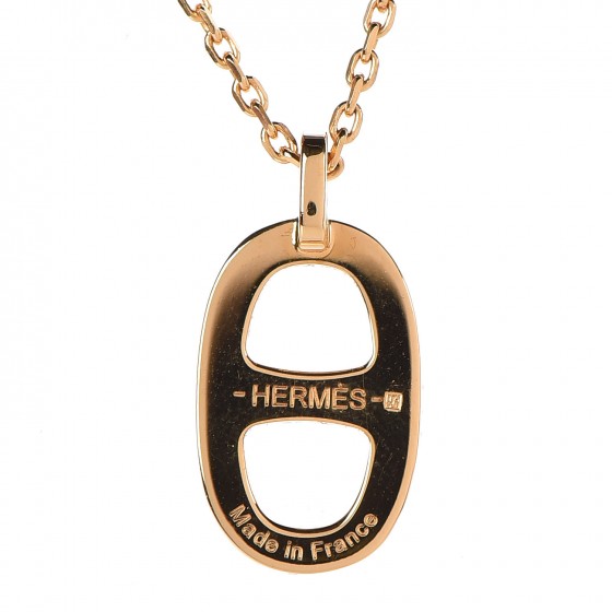 HERMES Laquered Iliade Pendant Necklace Pink 323285