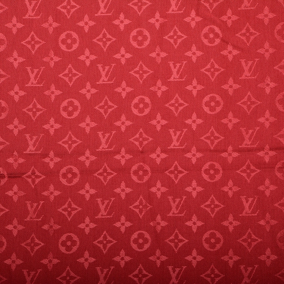 LOUIS VUITTON Wool Silk Monogram Shawl Pomme D'Amour 63855