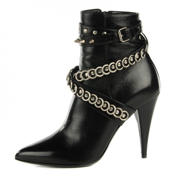 ankle shiny boots