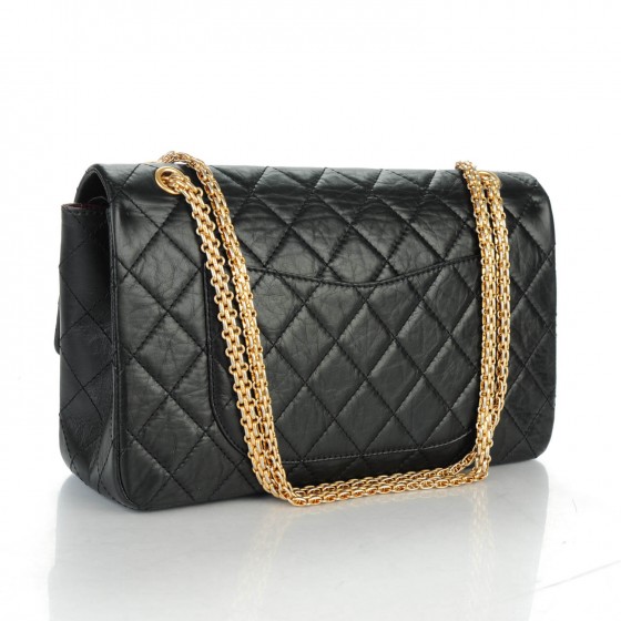 CHANEL Aged Calfskin Quilted 2.55 Reissue 227 Flap Black 149399