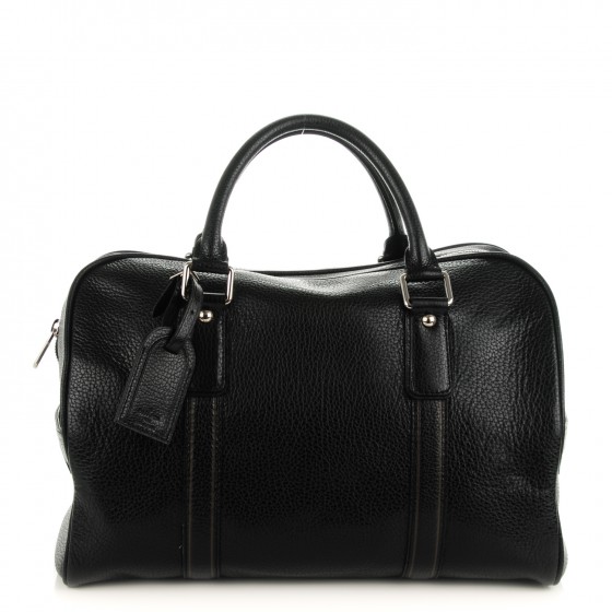 LOUIS VUITTON Tobago Leather Carryall Black 163686