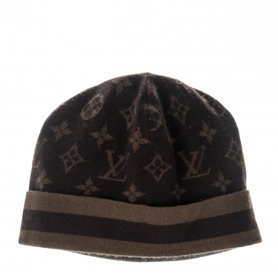 LOUIS VUITTON Monogram Cashmere Silk Beanie 179649