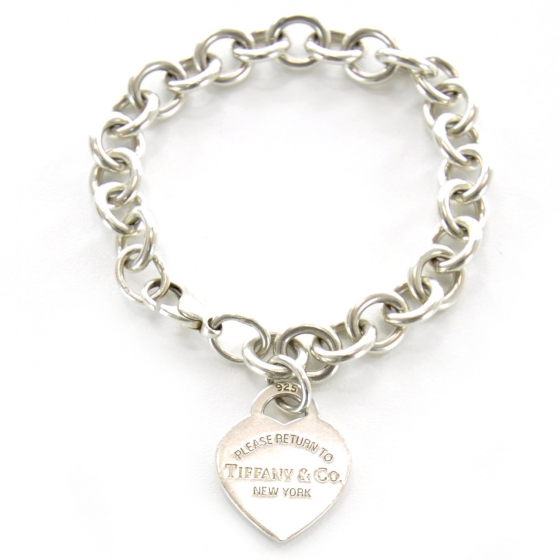 TIFFANY Sterling Silver Return to Tiffany Heart Tag Charm Bracelet 31066