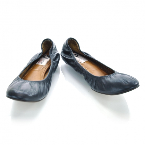 lanvin leather ballet flats