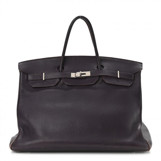 HERMES Taurillon Clemence Birkin 40 Raisin