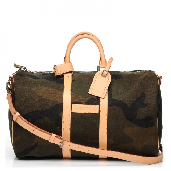 louis vuitton supreme camo keepall