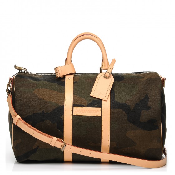 LOUIS VUITTON X Supreme Monogram Camouflage Keepall 45 Bandouliere 192349