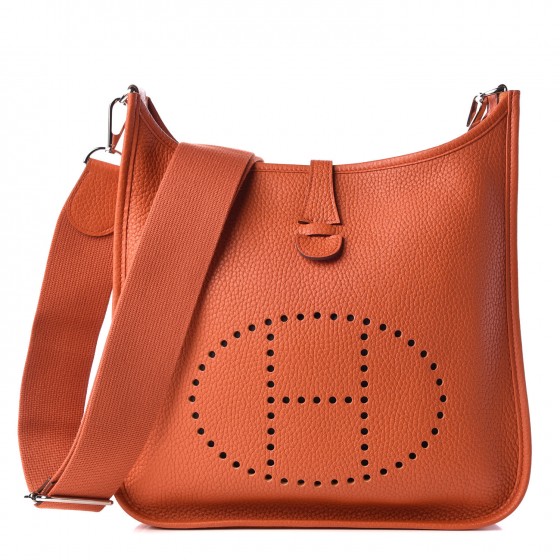 HERMES Taurillon Clemence Evelyne III PM Terre Battue 320365