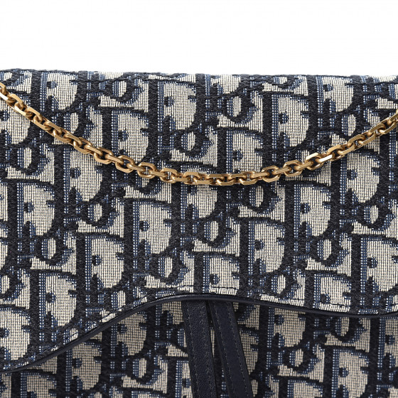 dior saddle wallet chain