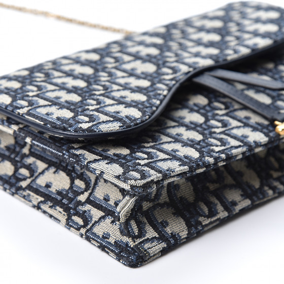 dior saddle wallet chain