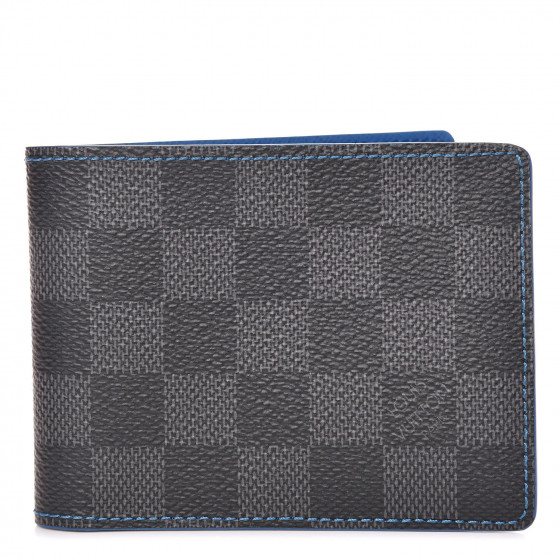LOUIS VUITTON Damier Graphite Slender Wallet Blue 397350