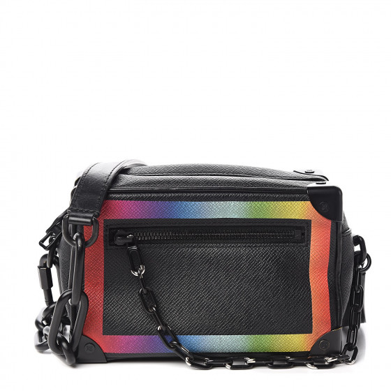 LOUIS VUITTON Taiga Mini Soft Trunk Black Rainbow 532529