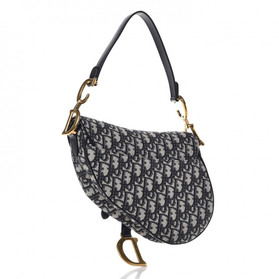 christian dior oblique saddle bag blue