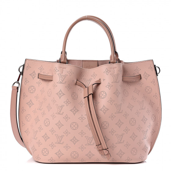 Louis Vuitton Authentic Girolata Magnolia Mahina Leather Bag and Pouch  M54401