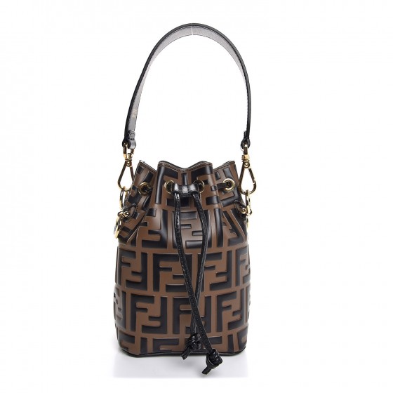 FENDI Calfskin F is Fendi FF 1974 Embossed Mini Mon Tresor Bucket Bag ...