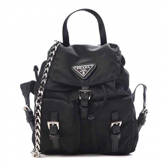 PRADA Nylon Vela Mini Crossbody Backpack Black 516855