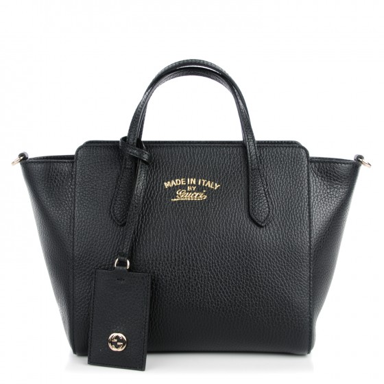 GUCCI Pebbled Calfskin Mini Swing Tote 