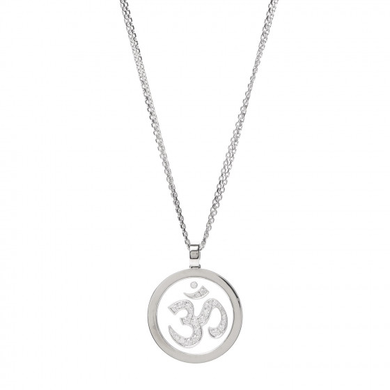Chopard 18k White Gold Diamond Om Pendant Necklace 635138 Fashionphile - Chopard Om Diamond Pendant