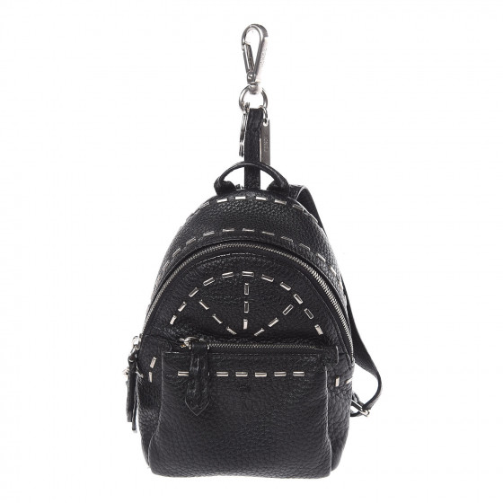 FENDI Selleria Backpack Bag Charm Black 413047