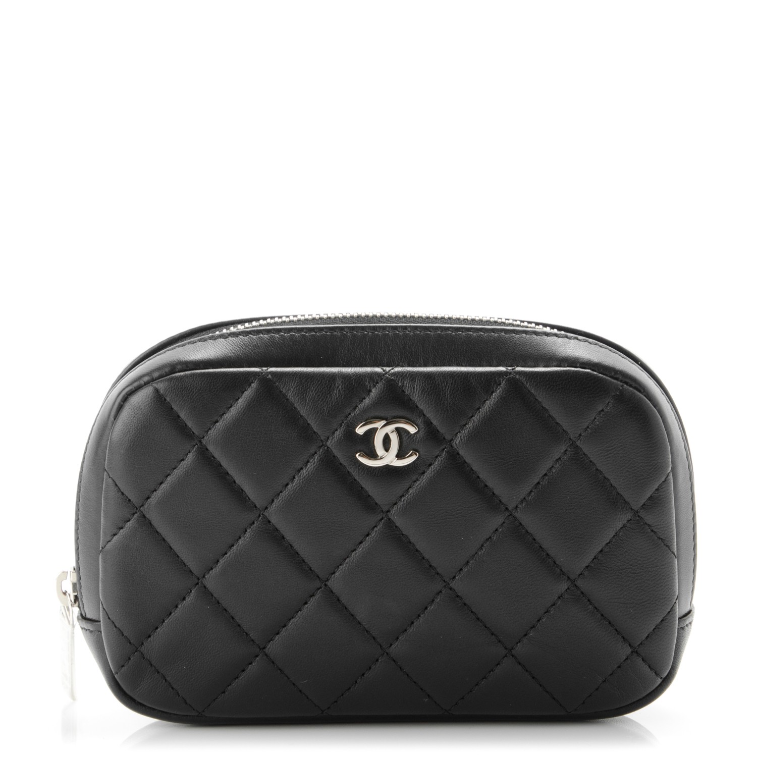 Chanel O Case Zip Around Clutch Pouch Cosmetic Case in Black Calfskin with  Gold Hardware - New - SOLD