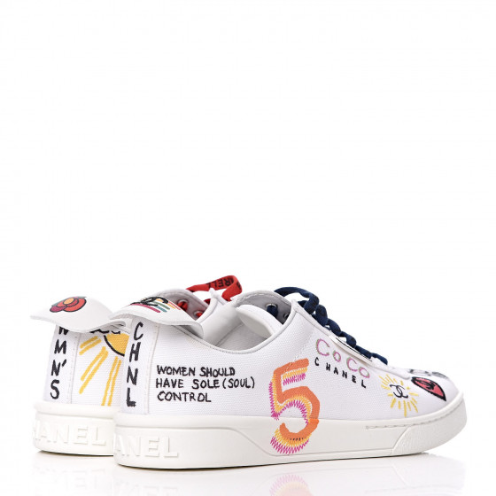 CHANEL x Pharrell Williams Canvas Womens Sneakers 36.5 White 420018