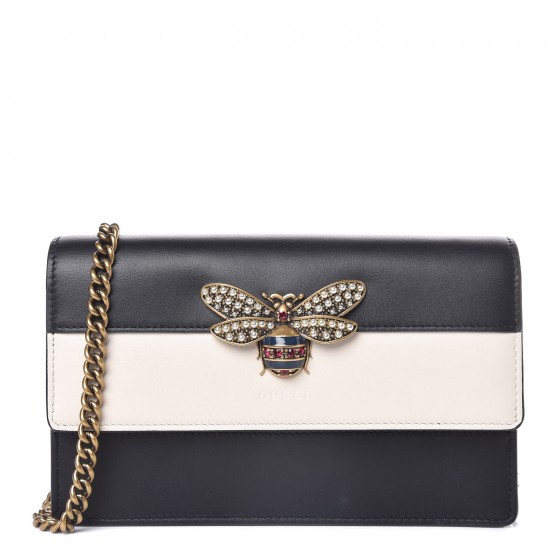 Gucci Calfskin Mini Queen Margaret Bag White Black 337393