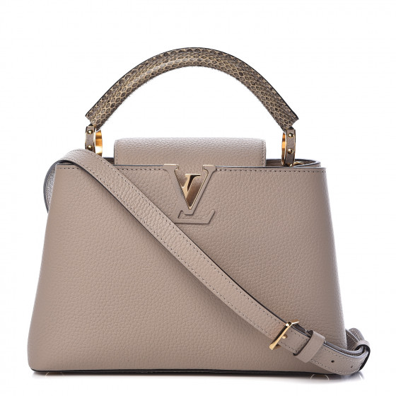 LOUIS VUITTON Taurillon Ayers Capucines BB Galet 473294
