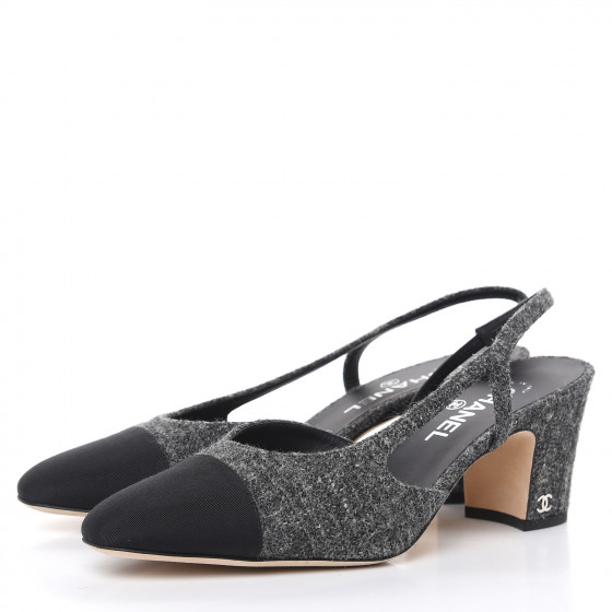 chanel tweed slingback