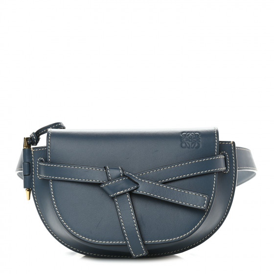 LOEWE Calfskin Mini Gate Belt Bag Steel Blue 939796 
