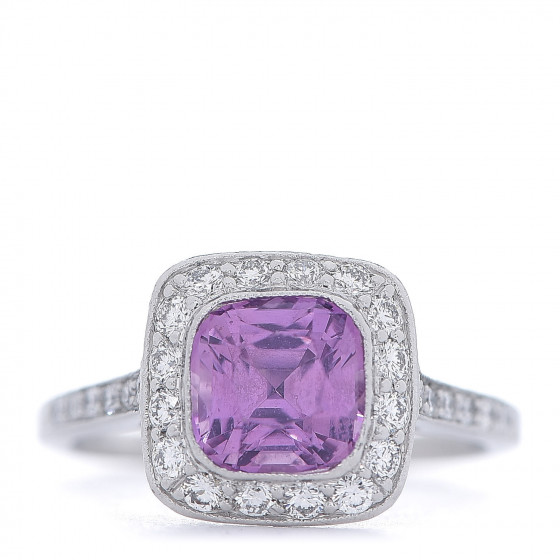 TIFFANY Platinum Pink Sapphire Diamond Legacy Ring 49 5 587510