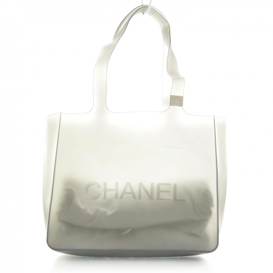 CHANEL Jelly Rubber Tote Gray 26630