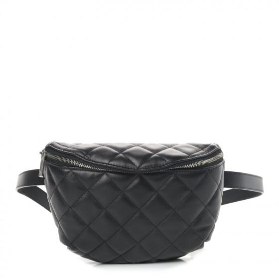 Chanel Calfskin Quilted Waist Belt Bag Black